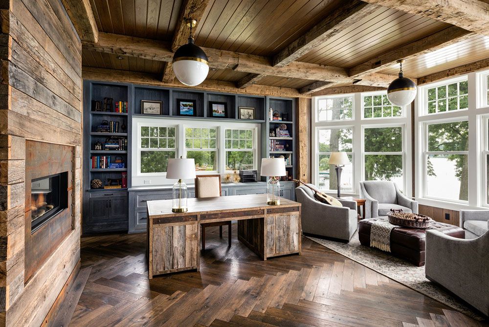 Rustic Office nổi bật với vẻ đẹp thô mộc, gần gũi với thiên nhiên